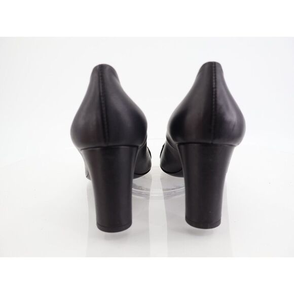 Agl Irina Cap Toe Pump Size 39.5 9.5 Black Leather Cap Toe Heel Shoes Career - Picture 5 of 12